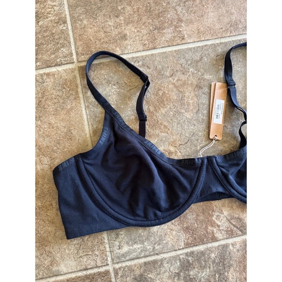 Skims Cotton Logo Demi Bra Soot Size 40C - Picture 5 of 8